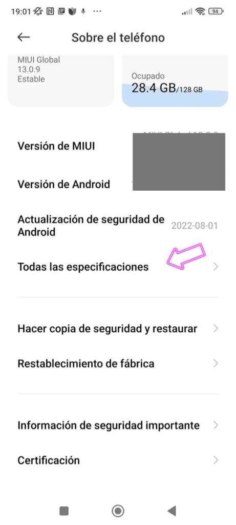 Saber dirección IP móvil Android paso 3