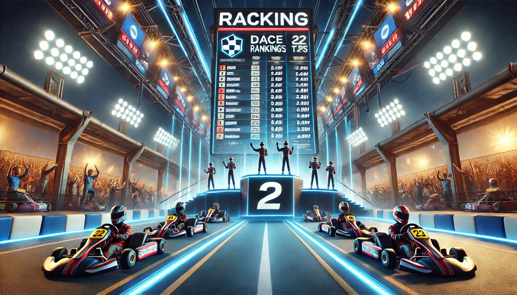 Podios digitales para carreras de go-karts