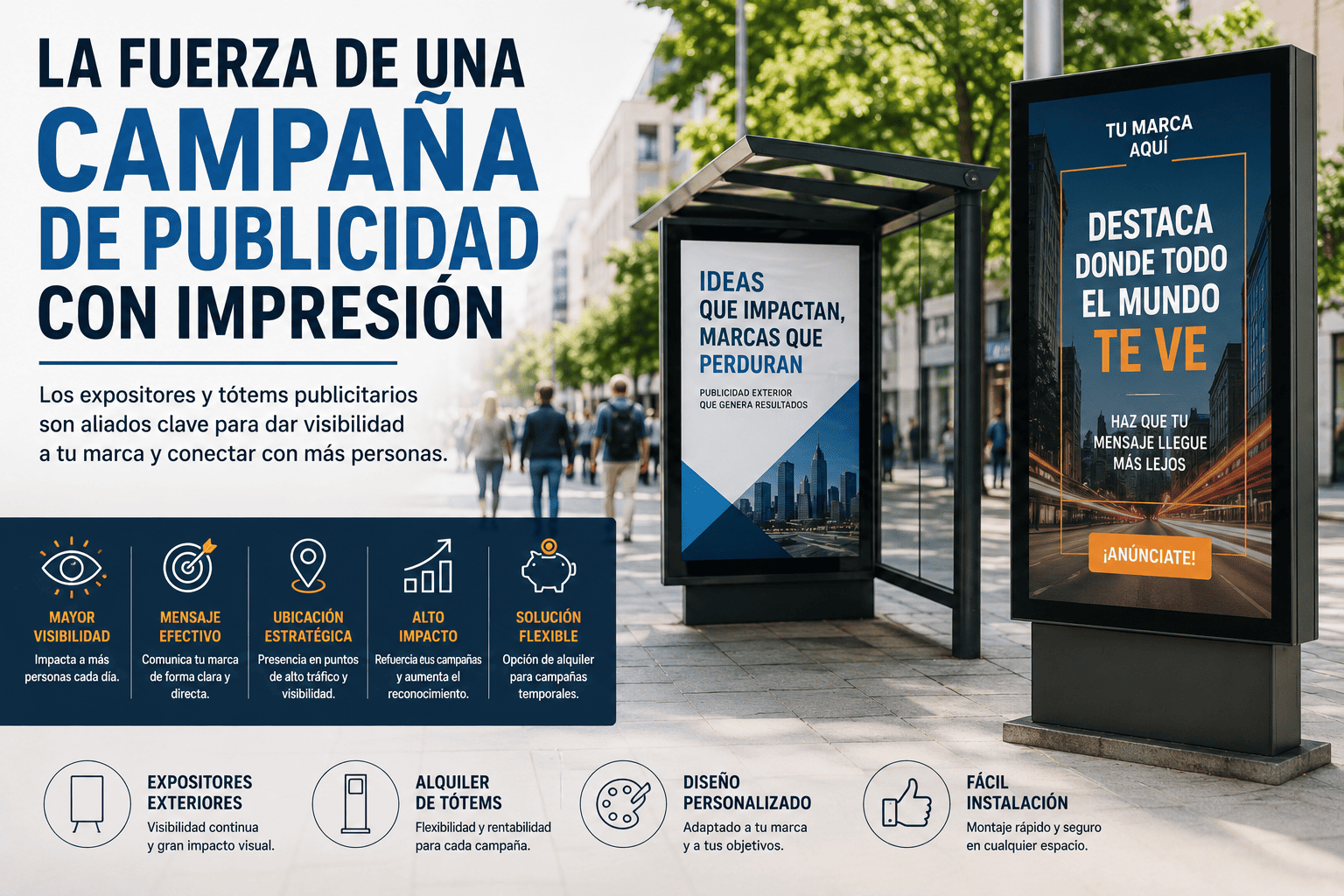 Expositores y tótems publicitarios para campañas de alto impacto